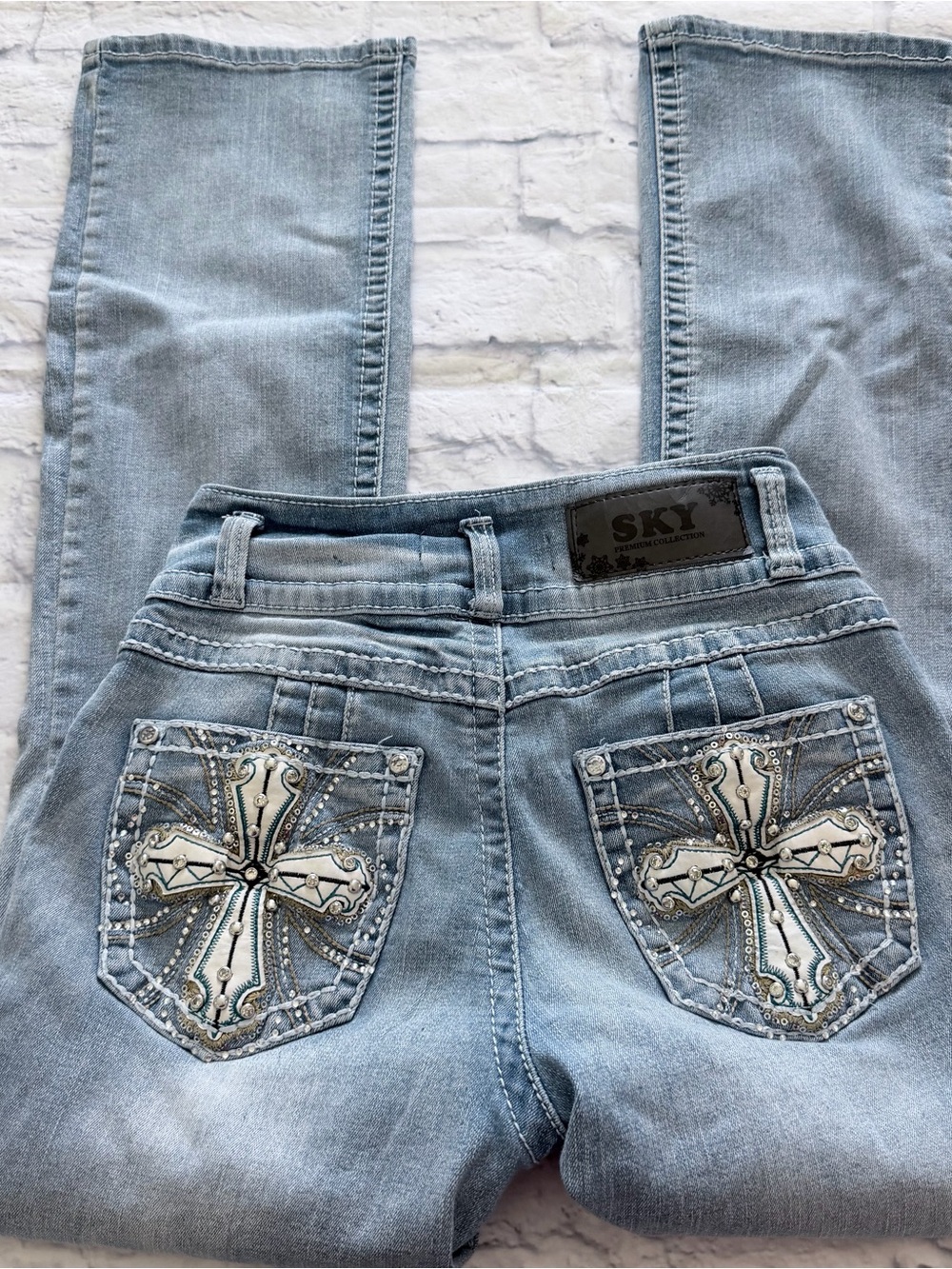 Sky Premium Collection Boot Cut Jeans 5/6 | Y2K Bling Pockets - Picture 2 of 9